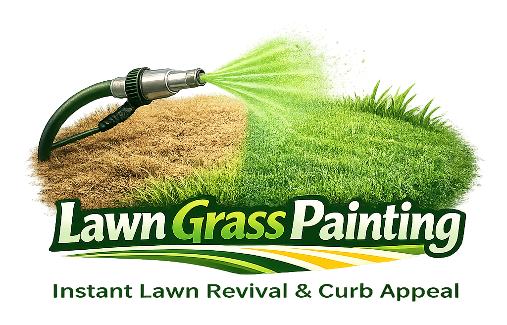 Logo for Lawn Grass Painting. Before and After.