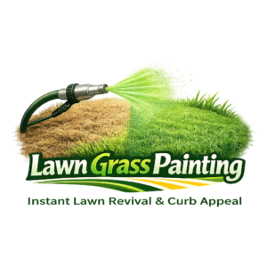 Logo for Lawn Grass Painting. Before and After.