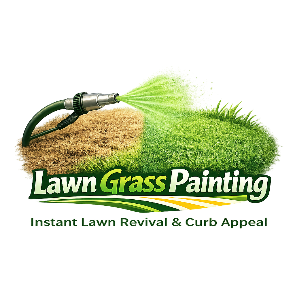 Logo for Lawn Grass Painting. Before and After.